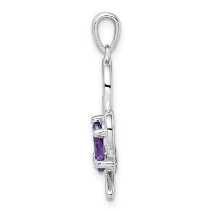 Sterling Silver Polished Amethyst Pendant
