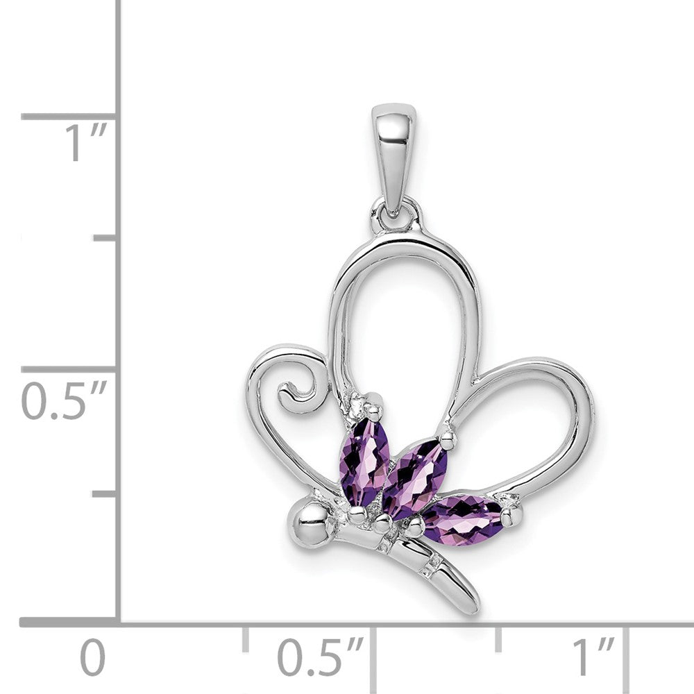 Sterling Silver Polished Amethyst Pendant