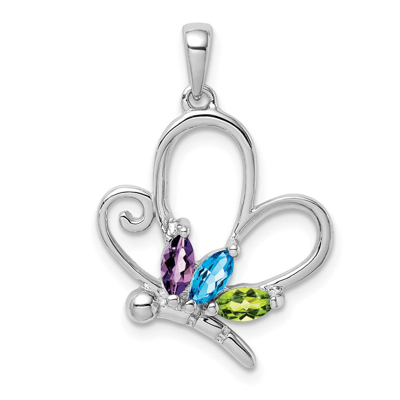 Sterling Silver Rhod-plated Amethyst