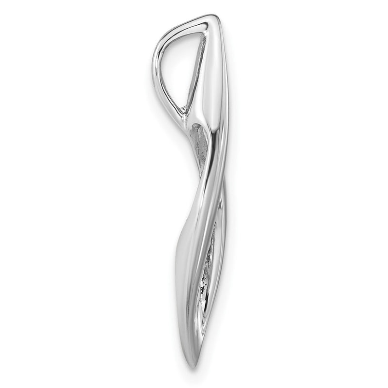 Sterling Silver Rh-plated Polished Fancy Diamond Chain Slide
