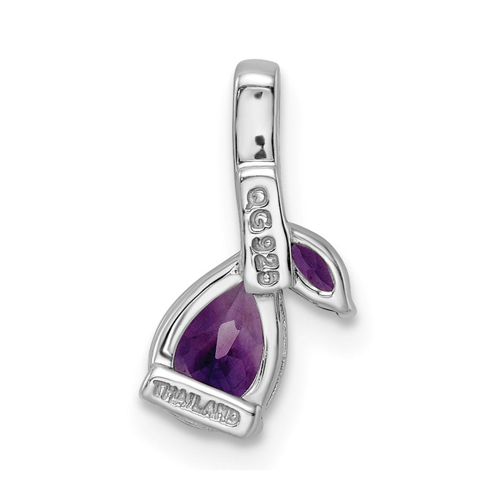SterlingSilver RhodPlat .79AM/WT Amethyst & White Topaz Pendant