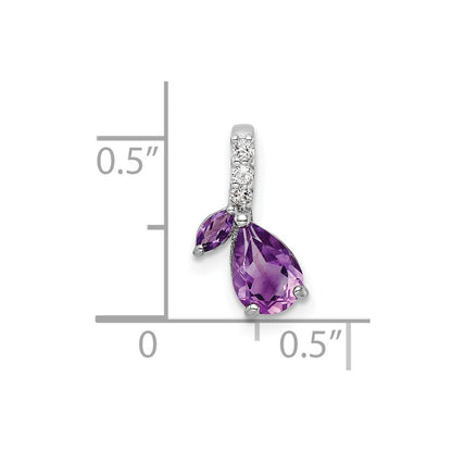 SterlingSilver RhodPlat .79AM/WT Amethyst & White Topaz Pendant