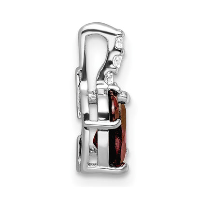 Sterling Silver RH-plated .93t.w. Garnet & White Topaz Pendant