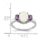 Brilliant Gemstones Sterling Silver with 14K Accent Rhodium-plated Opal and Amethyst Ring