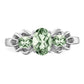 Sterling Silver Rhodium Green Quartz Ring