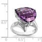 Sterling Silver 14K White Gold Plated Amethyst & Diamond Gemstone Birthstone Ring Fine Jewelry Gift for Her