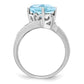 Sterling Silver Rhodium Sky Blue Topaz & Diamond Ring