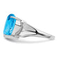 Sterling Silver Rhodium Blue Topaz Gemstone Birthstone Ring Fine Jewelry Gift for Her