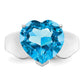 Sterling Silver Rhodium Blue Topaz Gemstone Birthstone Ring Fine Jewelry Gift for Her