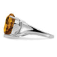 Sterling Silver Rhodium Whiskey Quartz Gemstone Birthstone Ring Fine Jewelry Gift for Her