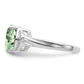Sterling Silver Rhodium Oval Green Quartz Gemstone Birthstone Ring Fine Jewelry Gift for Her