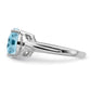 Sterling Silver Rhodium Sky Blue Topaz Gemstone Birthstone Ring Fine Jewelry Gift for Her