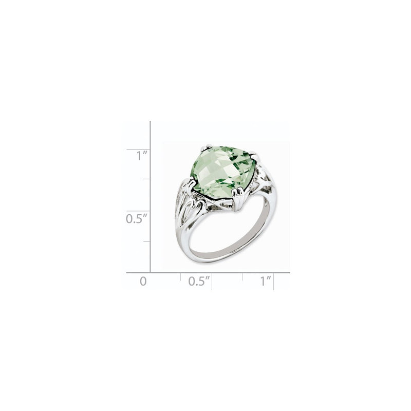 Sterling Silver Rhodium-plated Green Quartz Ring