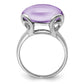 Sterling Silver Rhodium Oval Pink Quartz Gemstone Birthstone Ring Fine Jewelry Gift for Her