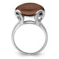 Sterling Silver Rhodium Oval Smoky Quartz Gemstone Birthstone Ring Fine Jewelry Gift for Her