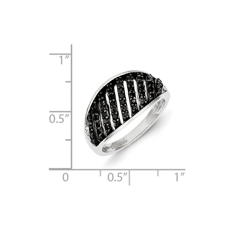 Sterling Silver Black & White Diamond Ring