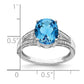 Sterling Silver Rhodium Diamond & Blue Topaz Ring