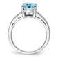 Sterling Silver Rhodium Diamond & Sky Blue Topaz Ring