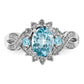 Sterling Silver Rhodium Diamond & Sky Blue Topaz Ring