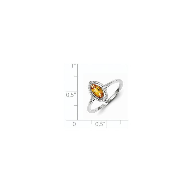 Sterling Silver Diamond & Citrine Ring
