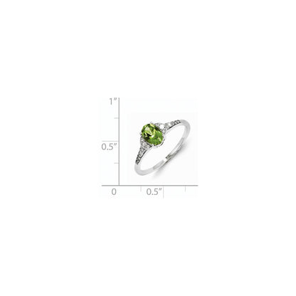 Sterling Silver Diamond & Peridot Ring