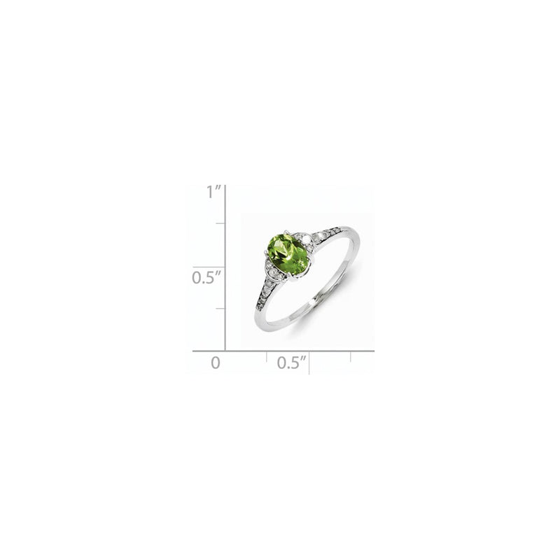 Sterling Silver Diamond & Peridot Ring