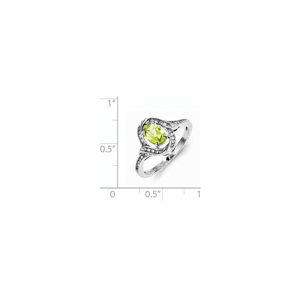 Sterling Silver Diamond & Peridot Ring
