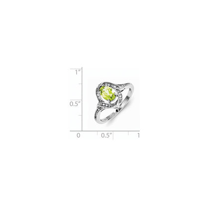 Sterling Silver Diamond & Peridot Ring