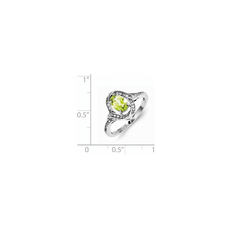 Sterling Silver Diamond & Peridot Ring