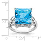 Sterling Silver Rhodium Blue Topaz Ring