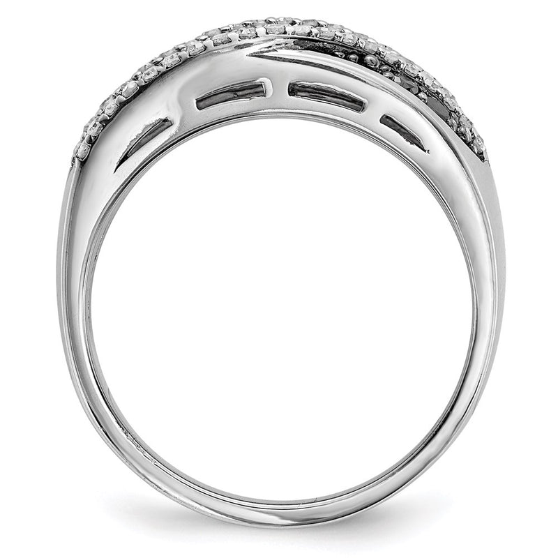 Sterling Silver Black & White Diamond Ring