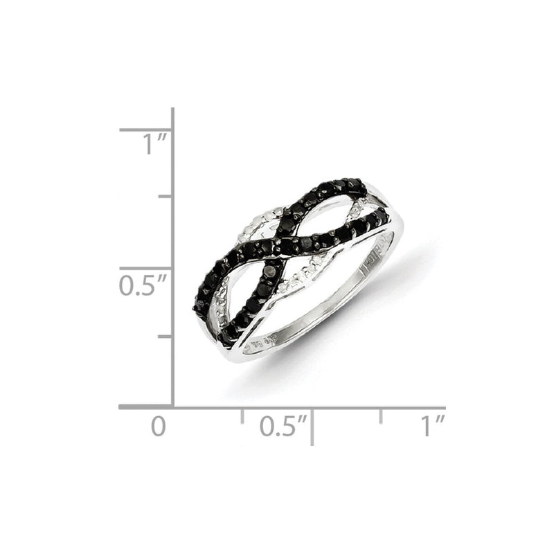 Sterling Silver Black & White Diamond Ring