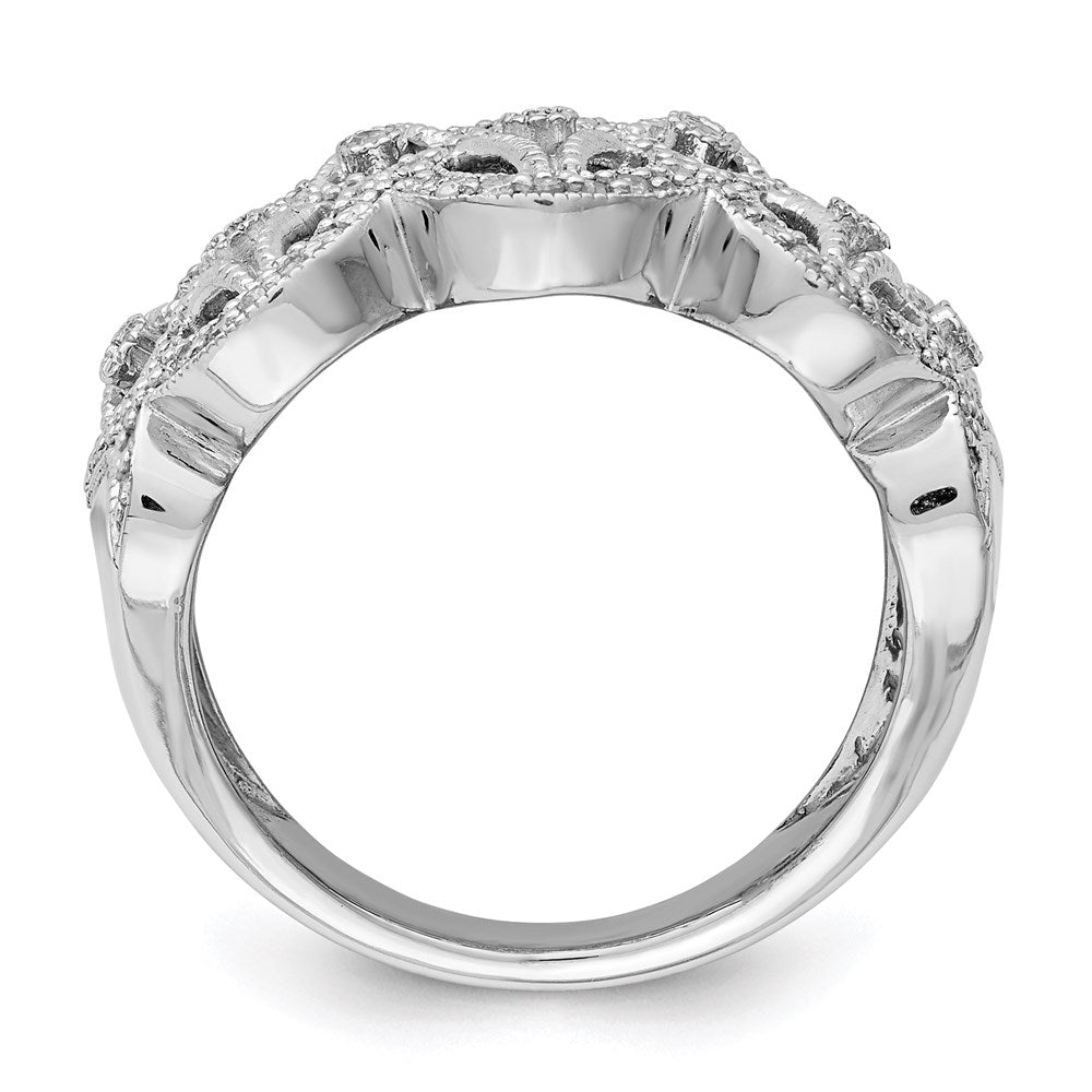 Sterling Silver Rhodium Diamond Ring