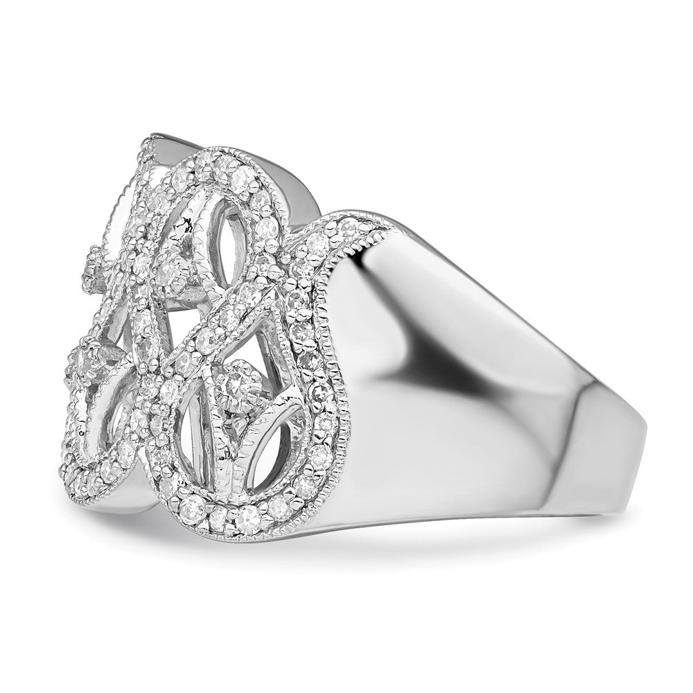 Sterling Silver Rhodium Diamond Ring