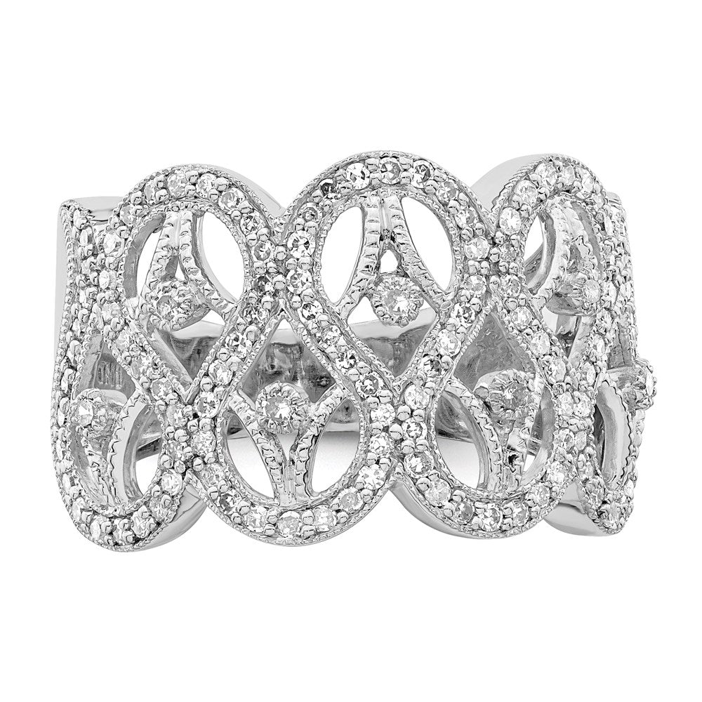 Sterling Silver Rhodium Diamond Ring