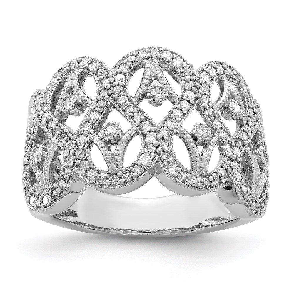 Sterling Silver Rhodium Diamond Ring