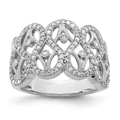 Sterling Silver Rhodium Diamond Ring