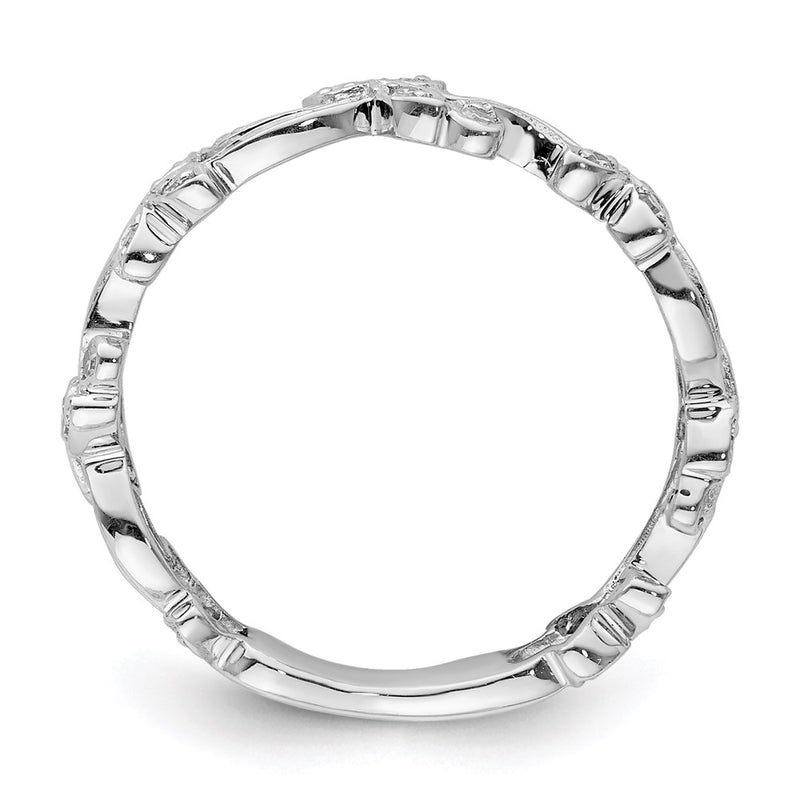 Sterling Silver Rhodium Diamond Ring