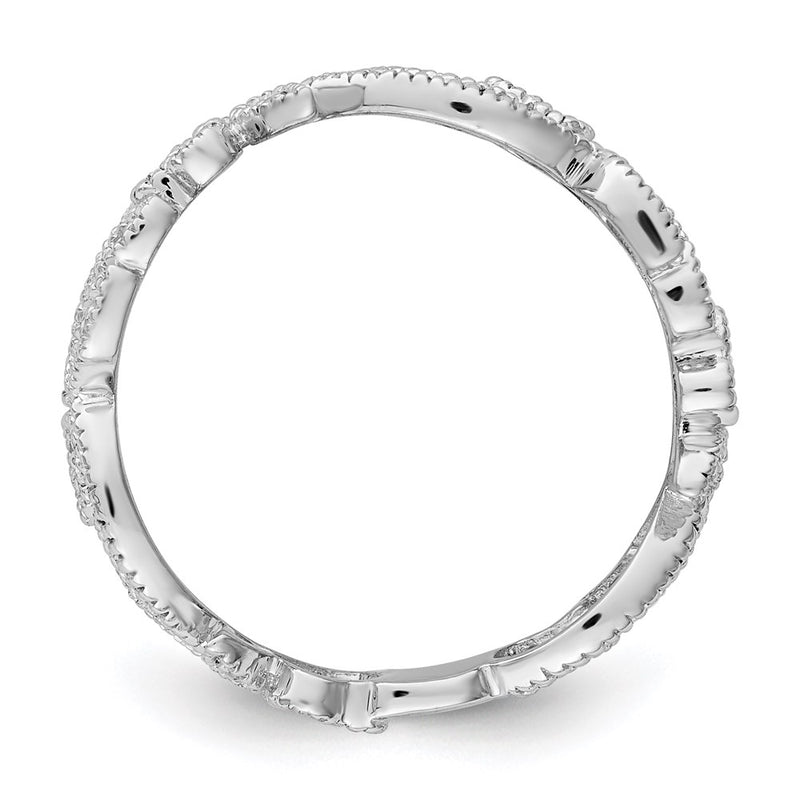Sterling Silver Rhodium Diamond Ring