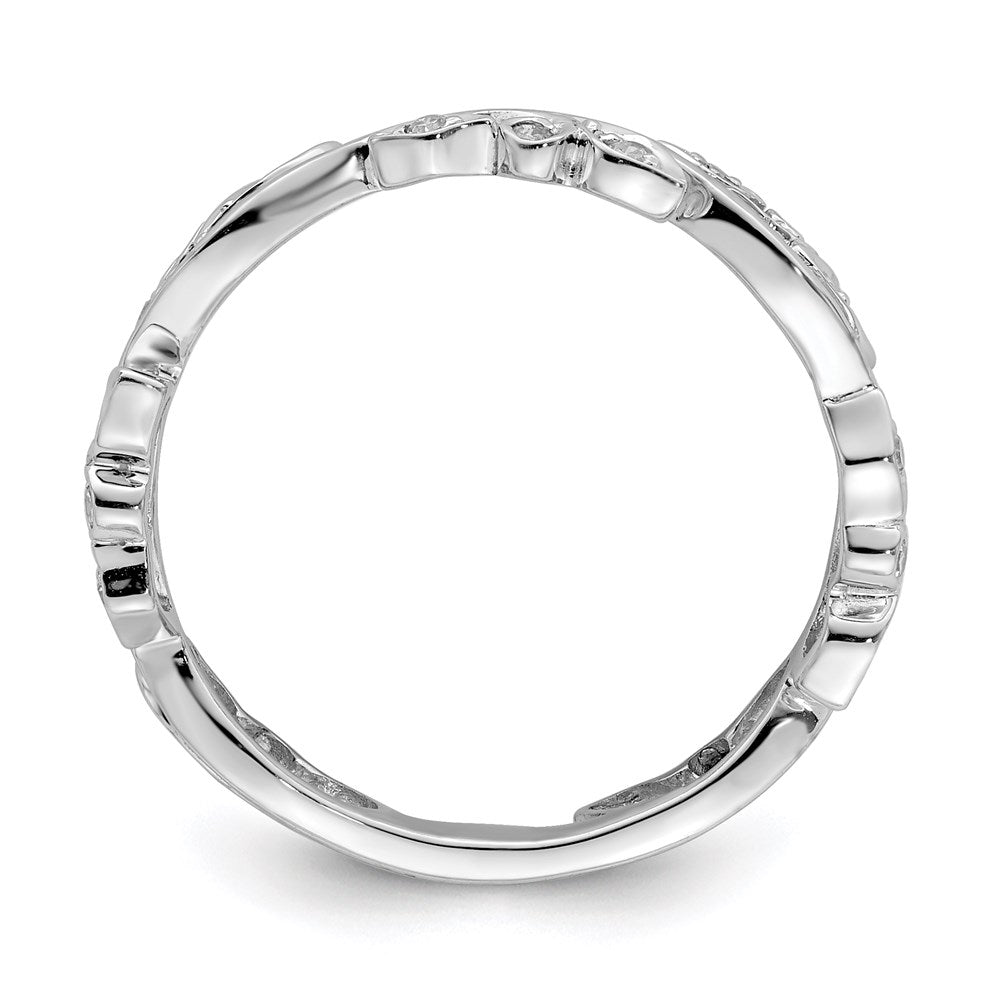 Sterling Silver Rhodium Diamond Ring