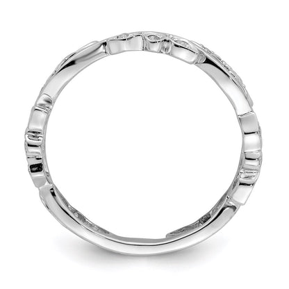 Sterling Silver Rhodium Diamond Ring