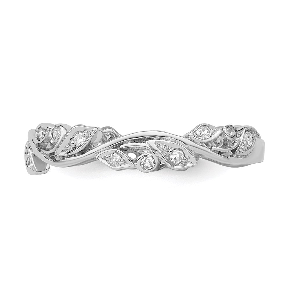 Sterling Silver Rhodium Diamond Ring