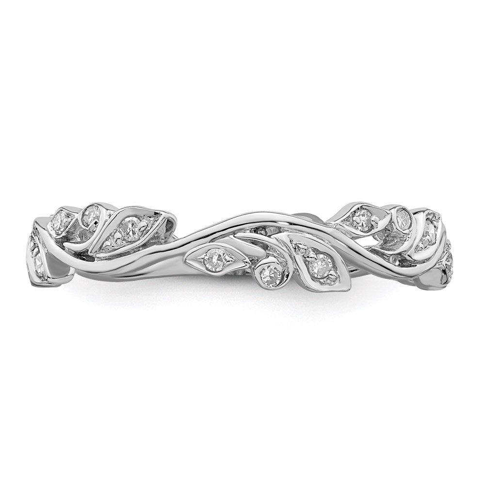 Sterling Silver Rhodium Diamond Ring