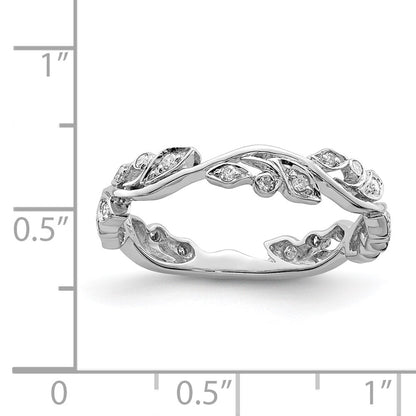 Sterling Silver Rhodium Diamond Ring