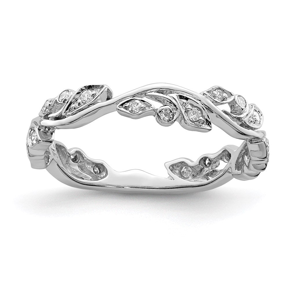 Sterling Silver Rhodium Diamond Ring