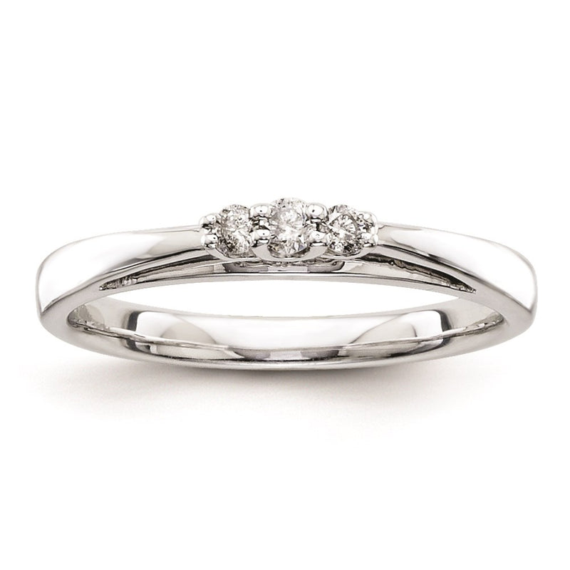 Sterling Silver Belle Amore Diamond Wedding Band