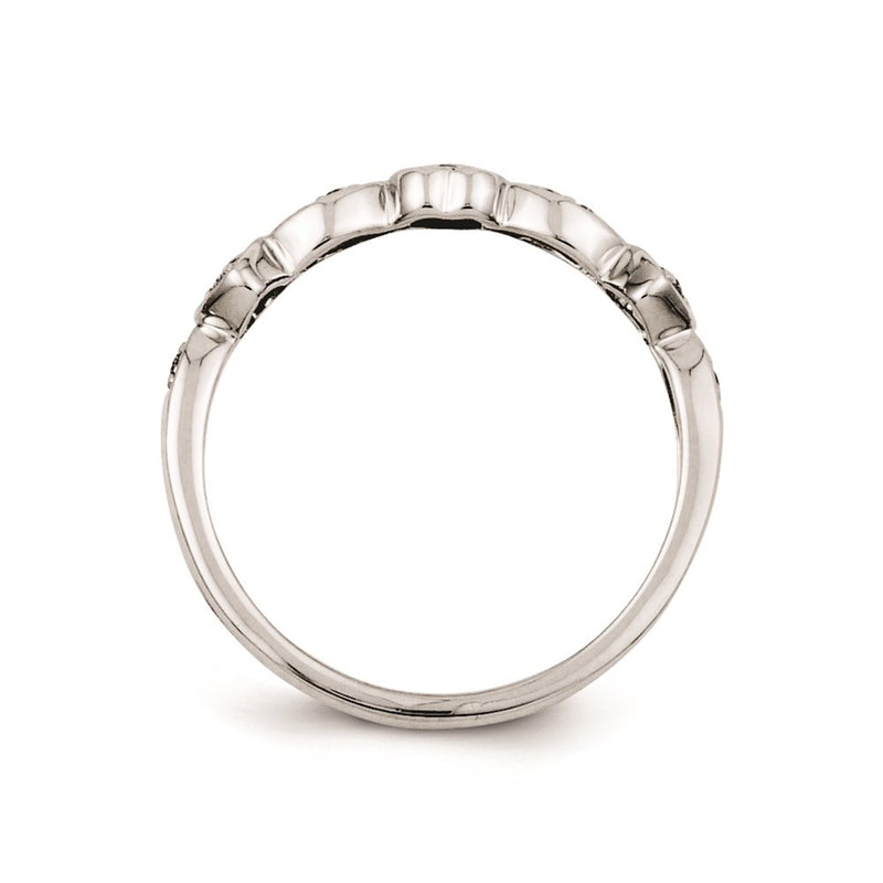 Sterling Silver Belle Amore Diamond Wedding Band