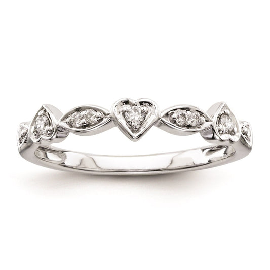 Sterling Silver Belle Amore Diamond Wedding Band