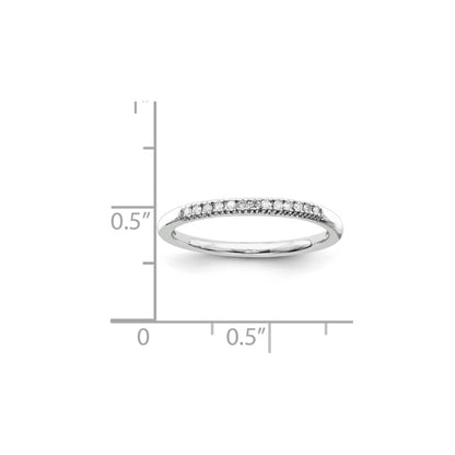 Sterling Silvadium Belle Amore Diamond Wedding Band