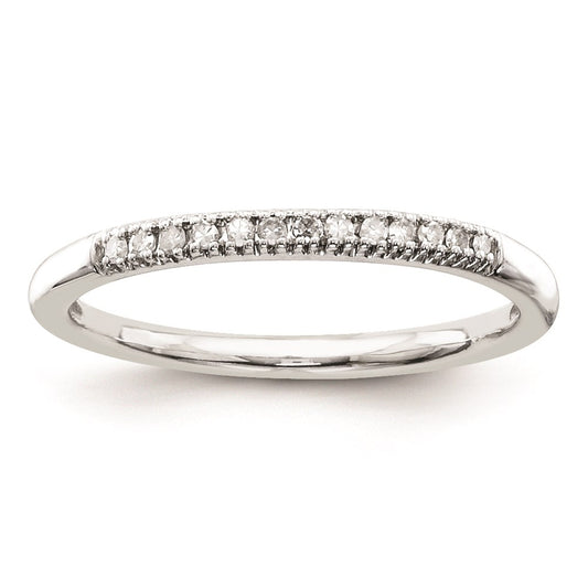 Sterling Silvadium Belle Amore Diamond Wedding Band